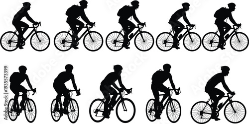 Fencing Athlete Silhouette Vector Set Professional Fencers in Action Poses for Sport Competition Design Combat Duel Swordsman Isolated Graphic Elements