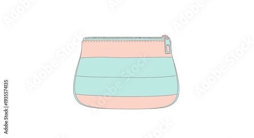 Colorful Cosmetic Bag with Striped Pattern.