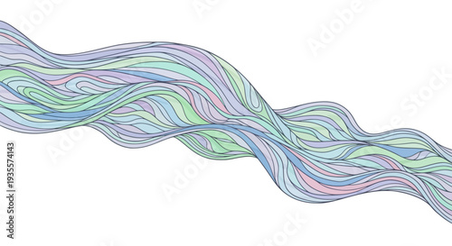 Multicolored Twisted Ribbon or Streamer Closeup.