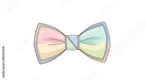 Pastel Rainbow Bow Tie Fashion Accessory.
