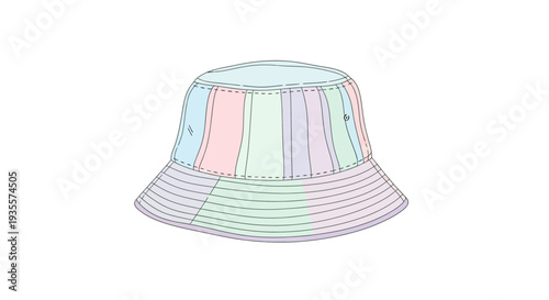 Colorful Striped Bucket Hat Fashion Accessory.