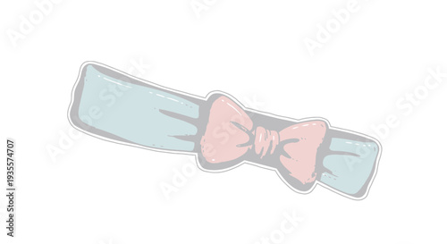 Pink Bow Hair Clip Illustration.