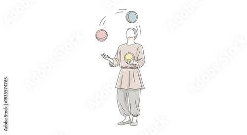 Man Juggling Three Balls in Hand.