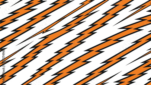 Dynamic diagonal orange and black stripes pattern, abstract background, motion effect, vibrant colors, energetic design