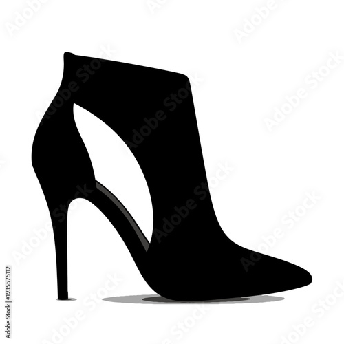 Elegant Black High Heel Bootie for Fashionable Women, Stylish Footwear.