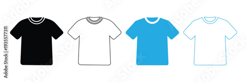Versatile collection of blank t-shirts in different styles and colors for design inspiration