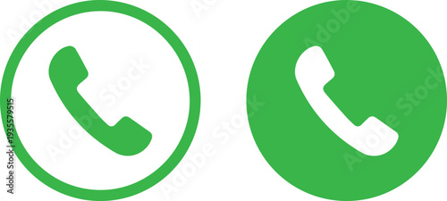 Green phone icons for communication and contact