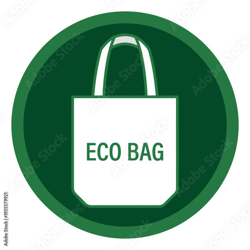 Flat illustration of an eco bag depicting sustainability for environmentally conscious shopping