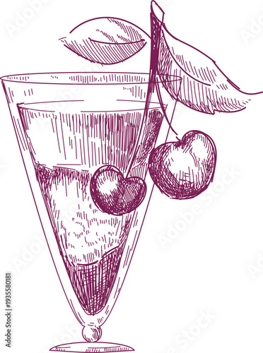 Party Drink with Cherries