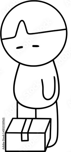 택배상자 남자 캐릭터