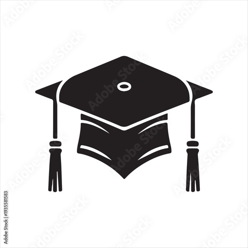 Graduation abstract silhouette line art logo design concept illustration idea