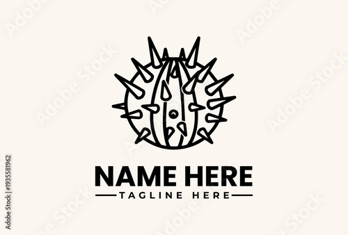 A logo design featuring a stylized hedgehog icon with sharp quills and a circular shape, accompanied by a name and tagline on a clean white background, with a simple vector illustration
