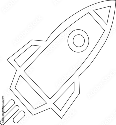 Rocket icon set. Business start up symbol. Rocket launching sign. Vector in flat and outline design style. Vector stock illustration.Rocket icon vector. Simple outline rocket sign.