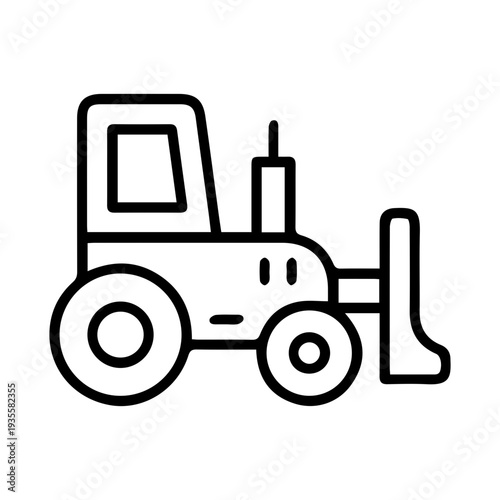 Construction Bulldozer Icon Outline