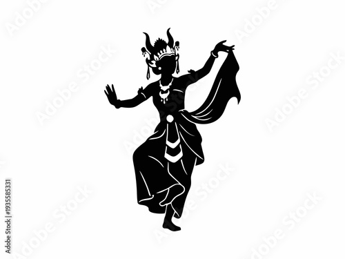 Traditional Female Dancer Silhouette for World Dance Day