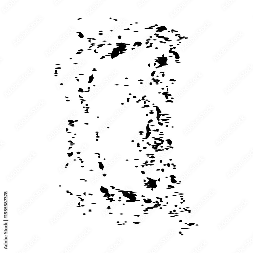 Fototapeta premium Illustration of black ink splatter on transparent background