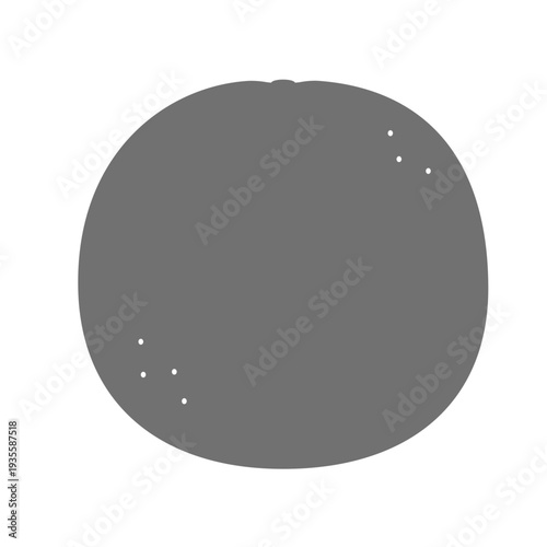 グレープフルーツのシンプルシルエットアイコン（モノクロ）