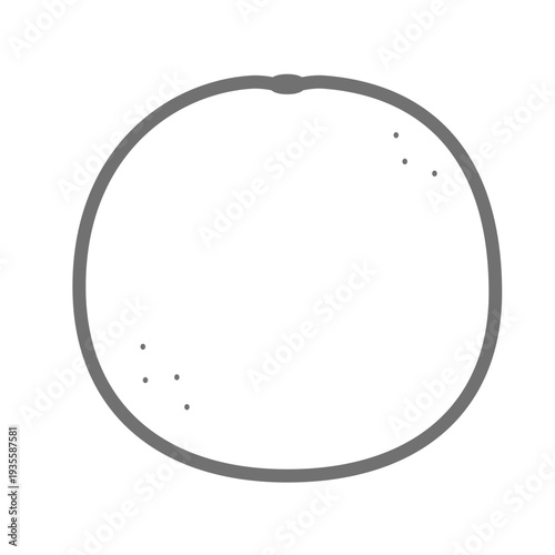グレープフルーツの線画アイコン（アウトライン・モノクロ）