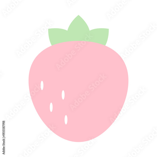 いちごのシンプルアイコン（ピンク・フラット）