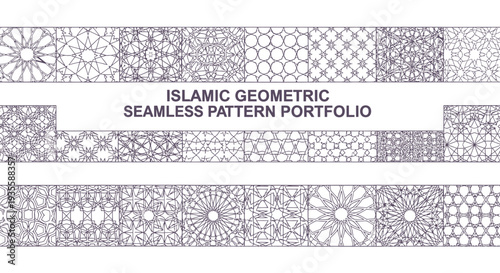 Islamic geometric seamless pattern designs for art and culture