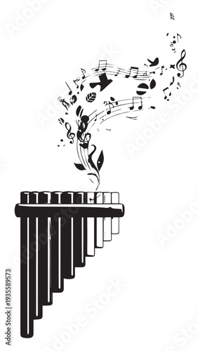 Artistic Still Life of a Wooden Xylophone with Leaves and Mallets.