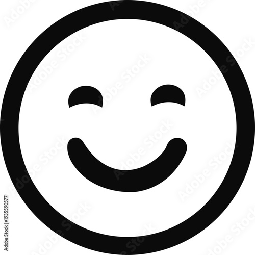 Smiley face icon.Happy smiley face or emoticon line art icon for apps and websites,Emoticon icon Emoji social reactions icon, mood and satisfaction buttons, user feedback or rating scale.