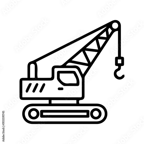 Construction Crane Line Icon