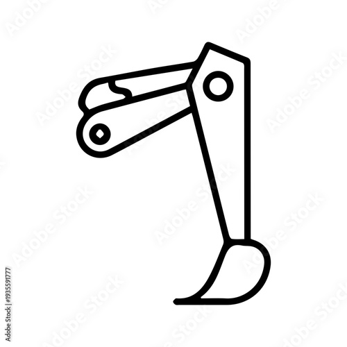 Excavator arm outline icon