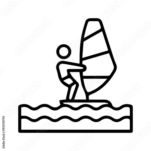 Windsurfer Enjoying Ocean Waves