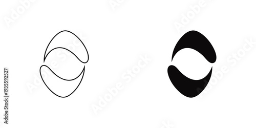 Abstract Eye Symbol: A minimalist and elegant graphic design concept featuring a stylized eye symbol, the artwork explores the concept of perception.