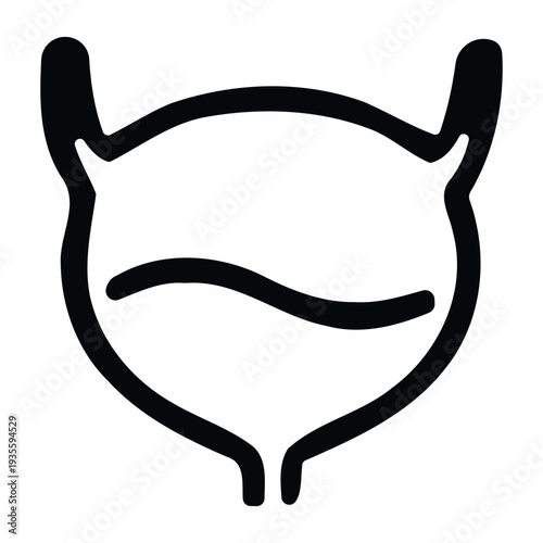 Cat face icon with closed eyes and smiling mouth line minimalist design