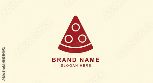 Pizza Logo Template with Red Color Scheme and Placeholder Text.