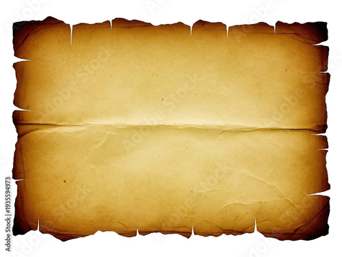 Vintage parchment scroll isolated on transparent background