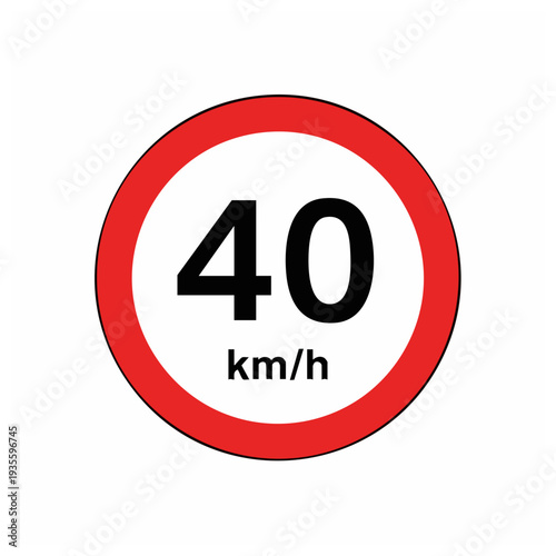 Speed Limit Signs 40 km per hour.