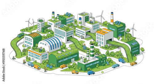 Sustainable Eco Friendly City Buildings.