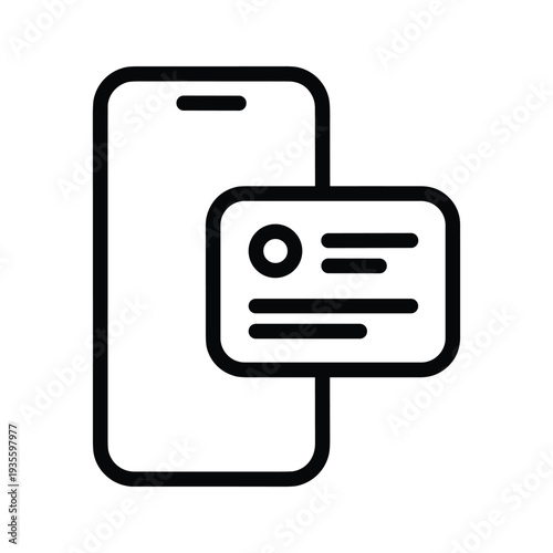 Smartphone displaying a business card or contact information on its screen