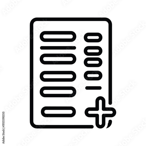 Document icon with a plus sign indicating adding or creating a new file