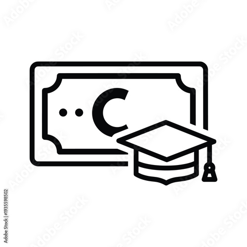 Graduation certificate with academic cap and padlock symbolizing academic achievement and security