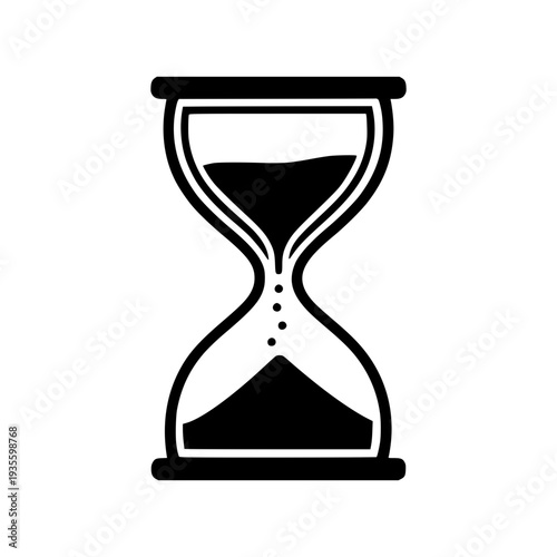 Hourglass timer graphic mark black white icon