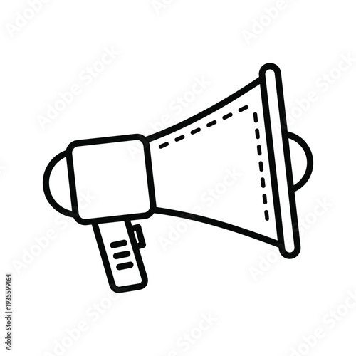 Simple illustration of a classic handheld megaphone for announcements or public speaking