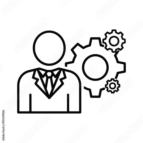 Professional collaborating with mechanical gears symbolizing technology and innovation