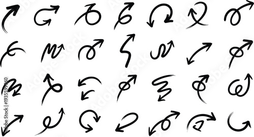 Zodiac signs with arrows pointing in various directions