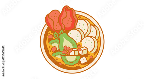 Colorful Dish Featuring Vegetables, Meat, and Tofu in a Bowl — Perfect for Culinary and Foodie Content