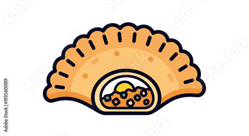 Cute, Cartoon Style Pizza Slice with Crispy Crust and Melty Cheese for Food and Restaurant Advertising