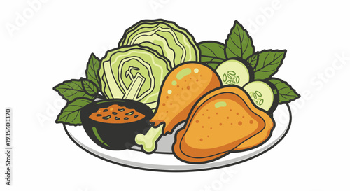 Fresh Vegetables and Healthy Protein Sources on a White Plate for Nutritious Meal Preparation