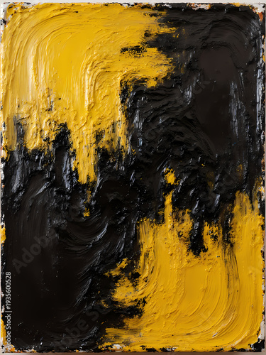 Bold Strokes of Yellow and Black Create a Dynamic and Captivating Artwork Reminiscent of Modern Abstract Expressionism Generative AI
