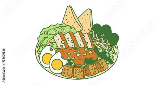 Vibrant Japanese Ramen Bowl with Soft-Boiled Eggs, Fresh Vegetables, and Noodles for Delicious Asian Cuisine Presentation