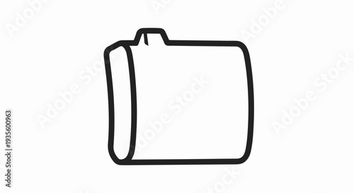 Simple line art of a rolled-up document or scroll