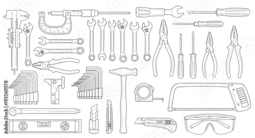 Collection of various tools and equipment for repair and construction.