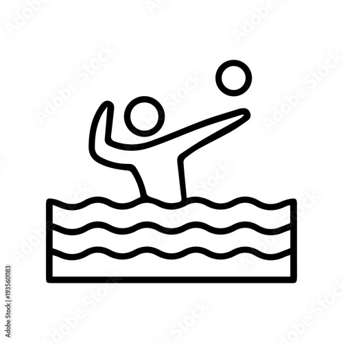 Outline Icon of Person Swimming